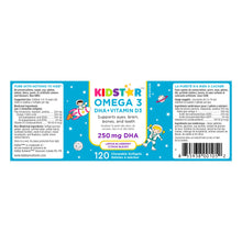 Load image into Gallery viewer, Kidstar Omega 3 DHA + Vitamin D3 Lemon Blueberry Chewable Softgels 120CT