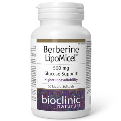 Berberine LipoMicel 500mg 60 Liquid SGels - BioClinic Naturals