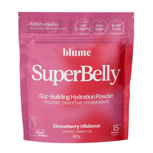 Load image into Gallery viewer, SuperBelly Strawberry Hibiscus Gut-Building Hydration Powder w/Probiotics 15 Packets 60g