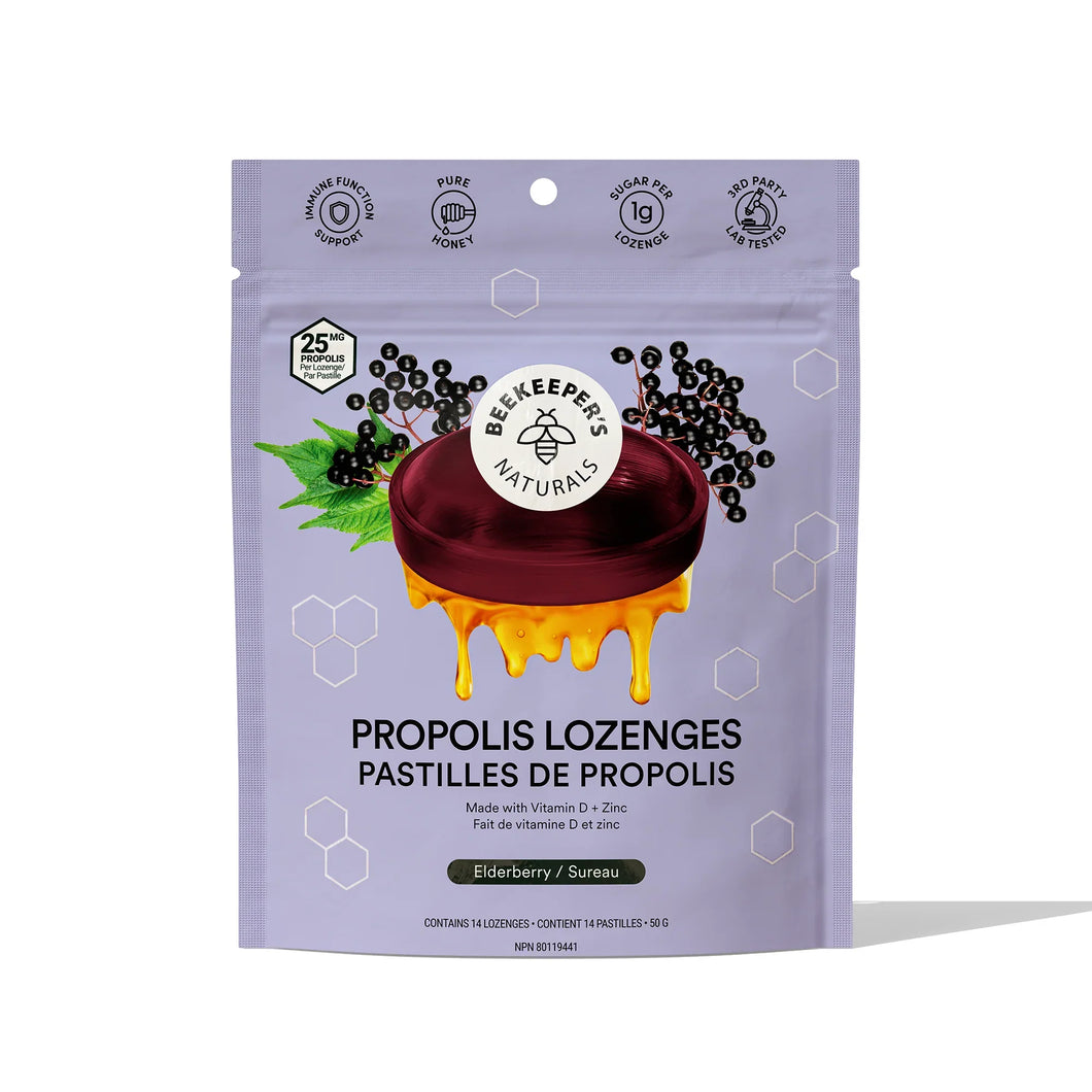 Honey Propolis Lozenges w/Vit D & Zinc 14 Lozenges - Beekeeper's Naturals