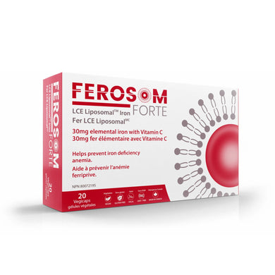 Ferosom Forte 30mg LCE Liposomal Iron Supplement 20VCaps