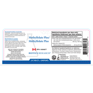 Methylfolate Plus 120Tabs - Biotics Research