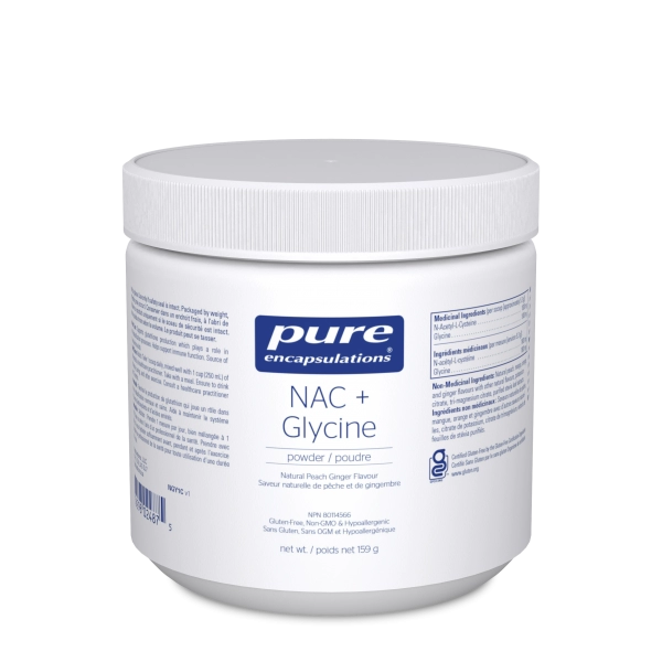 NAC + Glycine Peach Ginger powder 159g - Pure Encapsulations