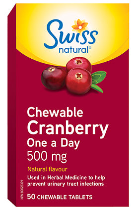 Chewable Cranberry One a Day 500mg 50CT - Swiss Natural