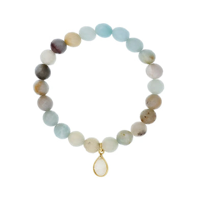 Bracelet - Amazonite Harmony w/quartz drop charm - Dee Berkley
