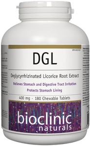 DGL Chewables 400mg 180 Tablets - BioClinic Naturals