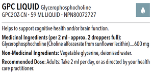 GPC Liquid Brain Function Support 59mL - Designs for Health
