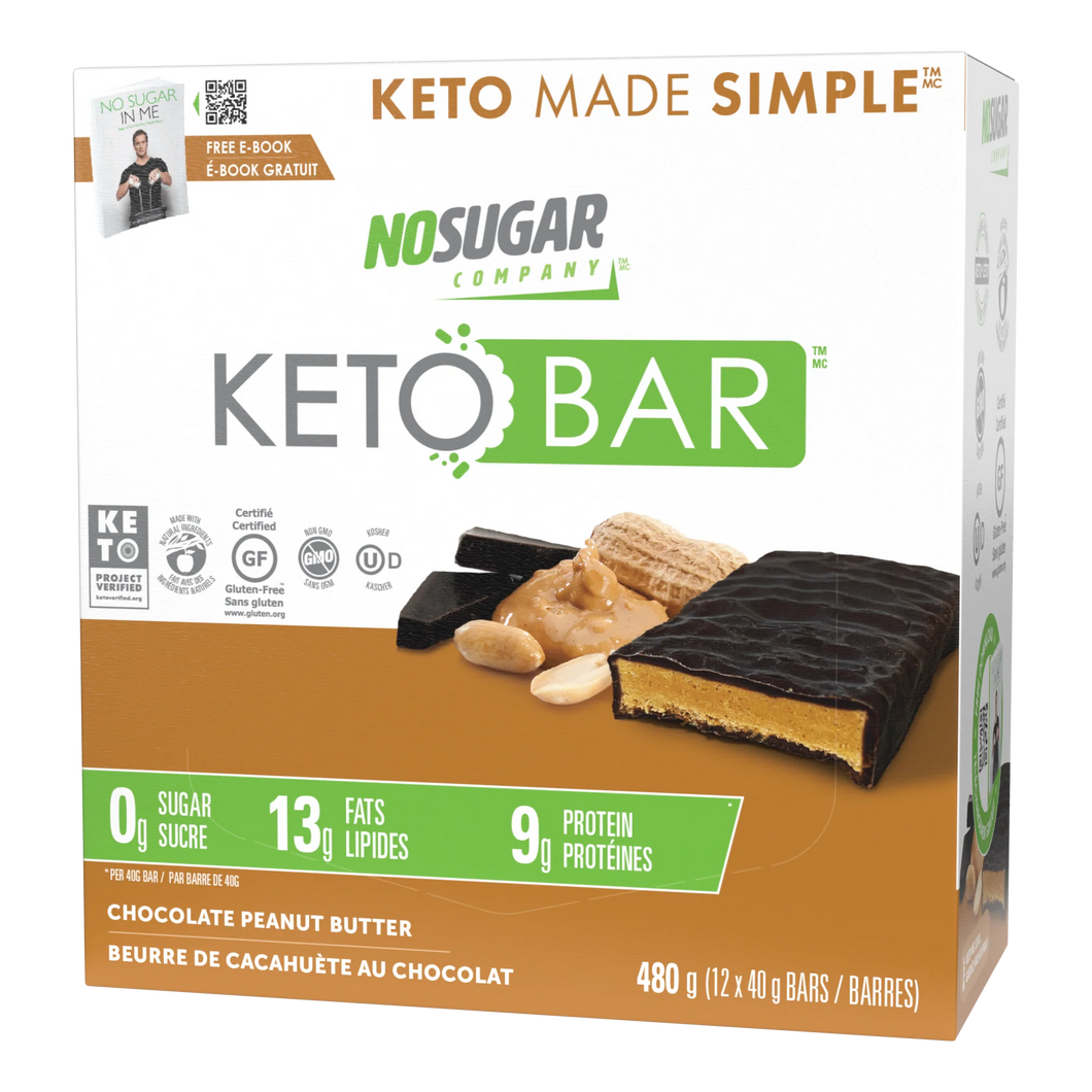 Keto Bar Chocolate Peanut Butter Individual Bar - No Sugar Company