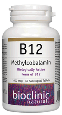 B12 Methylcobalamin 1000 mcg (60 Sublingual Tablets) - BioClinic Naturals