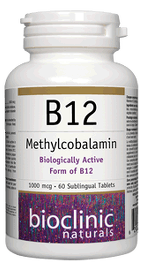 B12 Methylcobalamin 1000 mcg (60 Sublingual Tablets) - BioClinic Naturals