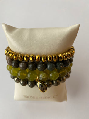 Bracelet -  Pyrite & Green Quartz - Dee Berkley